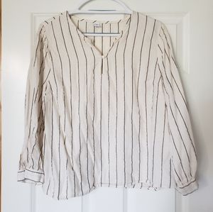 Old Navy Cream Striped Blouse